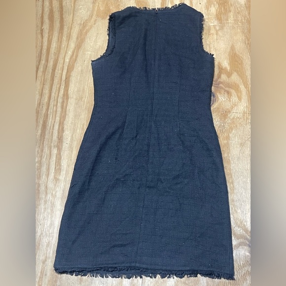 Karl Lagerfeld Paris tonal Tweed black Dress size 8 ruff edges @O - Picture 2 of 9